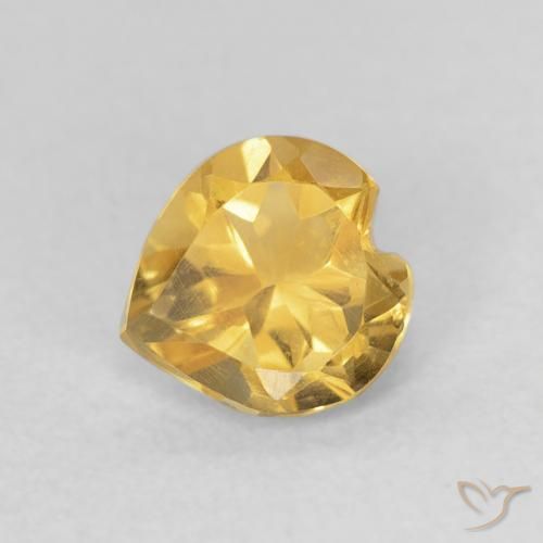 0.64ct 天然 深金 黄水晶, 心形, VVS-VS
