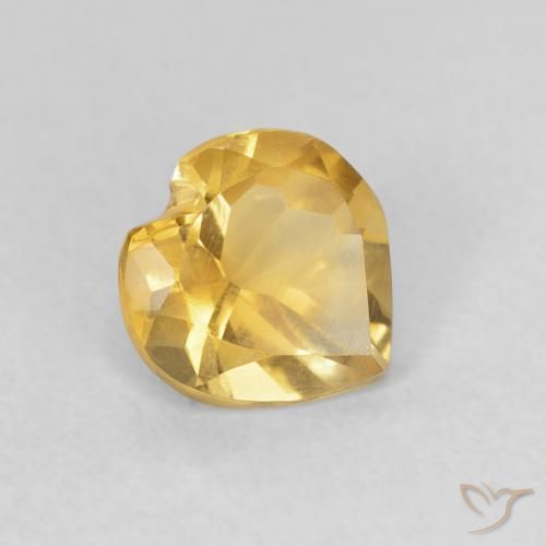 0.64克拉天然黄水晶，心形，VVS-VS