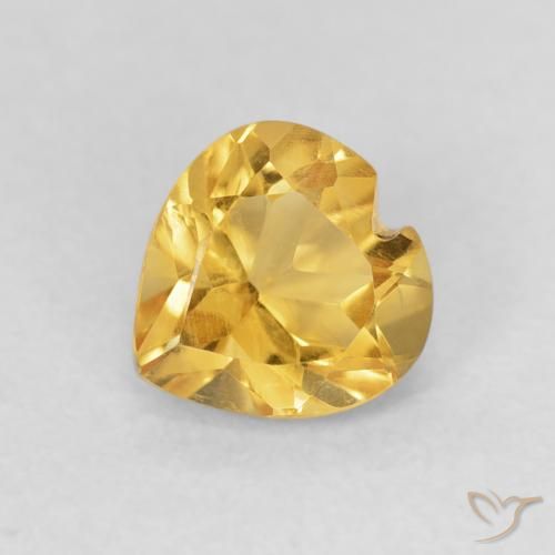 0.74ct 天然 金色 黄水晶, 心形, VVS-VS