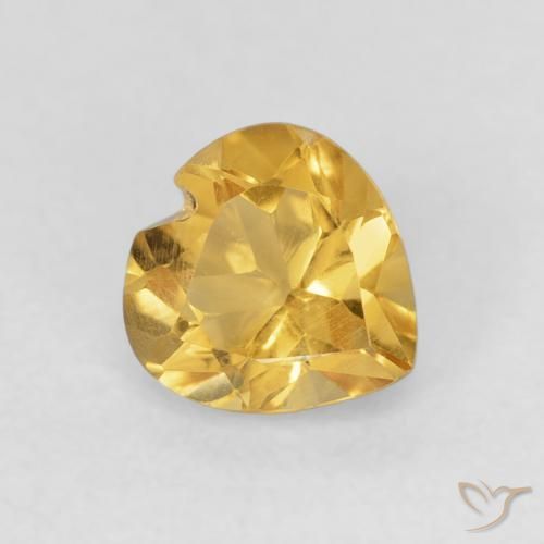 0.74克拉天然黄水晶，心形，VVS-VS
