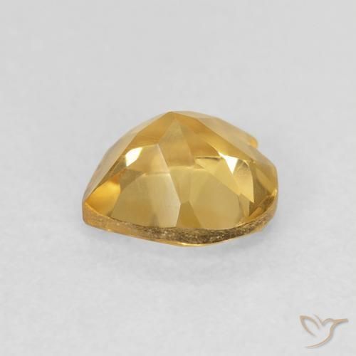 0.74克拉天然黄水晶，心形，VVS-VS