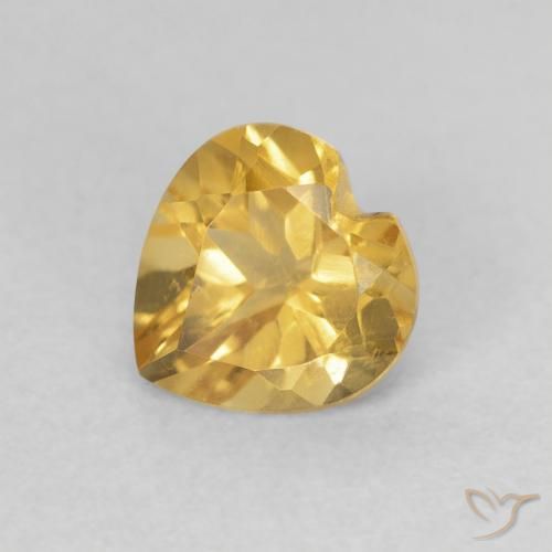 0.73ct 天然 中金 黄水晶, 心形, VVS
