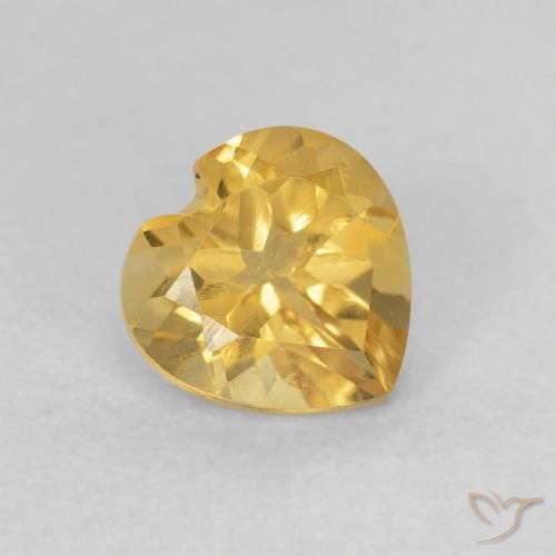 0.73克拉天然黄水晶，心形，VVS