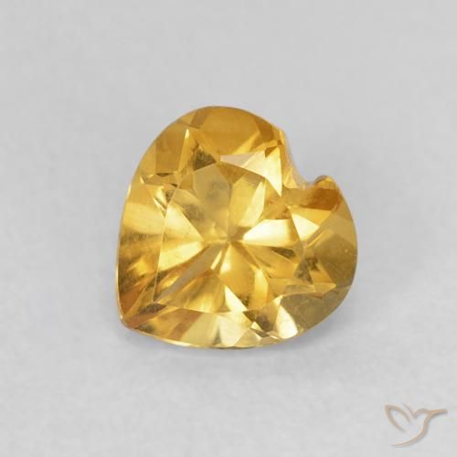 0.71ct 天然 金色 黄水晶, 心形, VVS