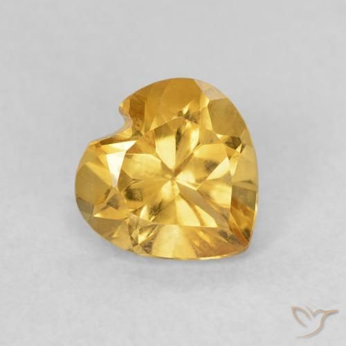 0.71克拉天然黄水晶，心形，VVS