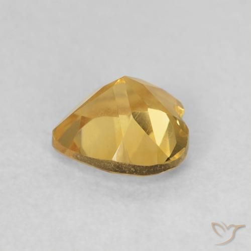 0.71克拉天然黄水晶，心形，VVS