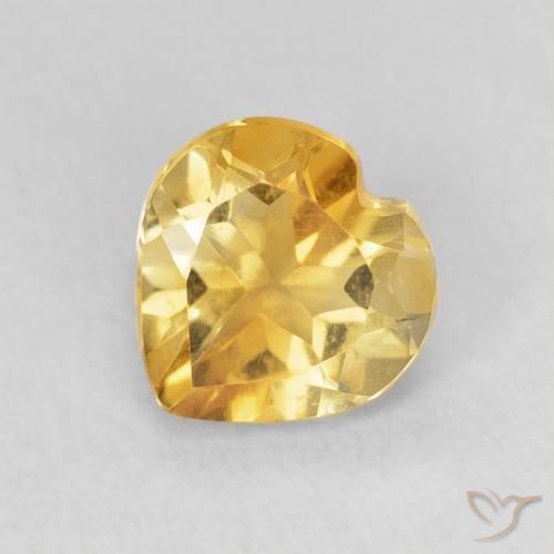 0.85ct 天然 金色 黄水晶, 心形, VVS