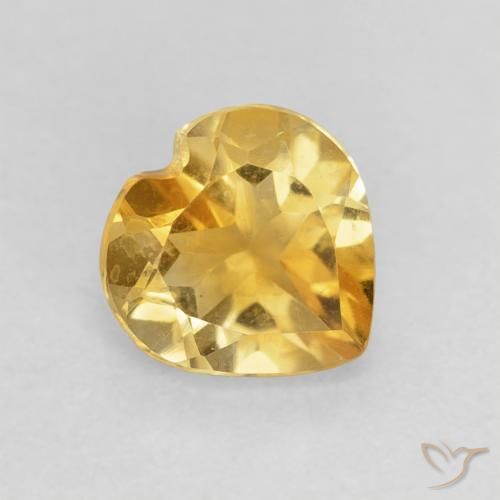 0.85克拉天然黄水晶，心形，VVS