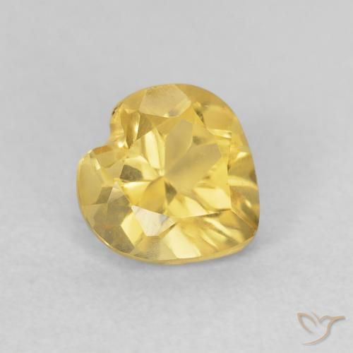 0.71克拉天然黄水晶，心形，VVS