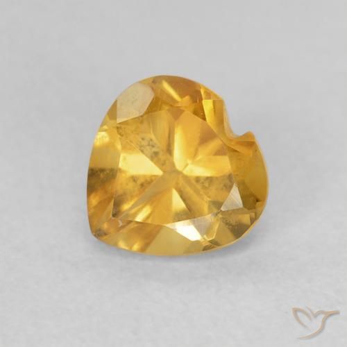 0.75ct 天然 Medium Light Orange-Gold 黄水晶, 心形, VVS