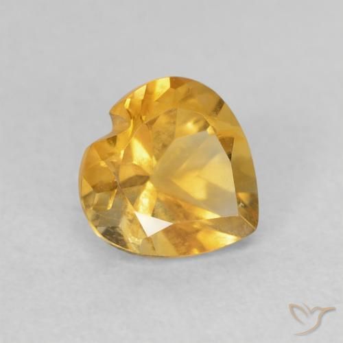 0.75克拉天然黄水晶，心形，VVS