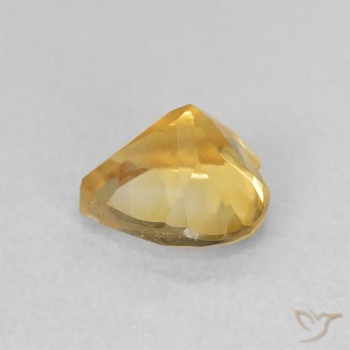 0.75克拉天然黄水晶，心形，VVS