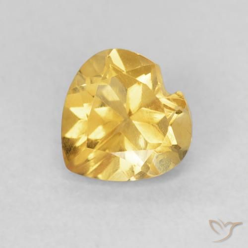 0.74ct 天然 中金 黄水晶, 心形, VVS