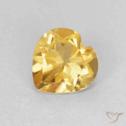 0.69ct 天然 中金 黄水晶, 心形, VVS