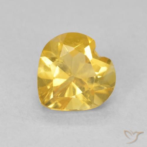 0.75ct 天然 中金 黄水晶, 心形, VVS-VS