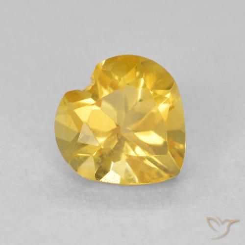 0.75克拉天然黄水晶，心形，VVS-VS