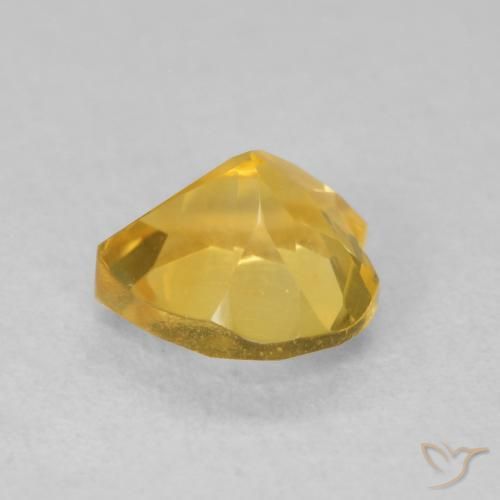 0.75克拉天然黄水晶，心形，VVS-VS