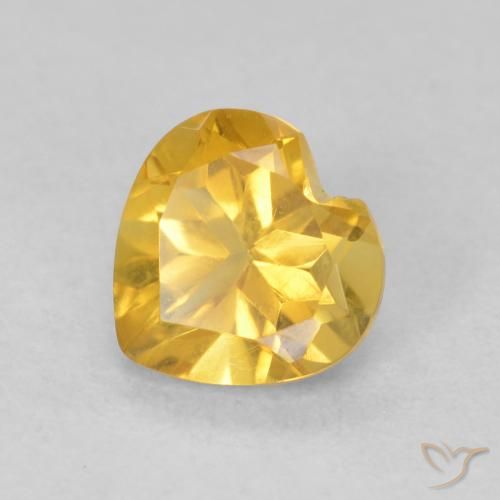 0.74ct 天然 中金 黄水晶, 心形, VVS-VS