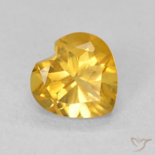 0.74克拉天然黄水晶，心形，VVS-VS