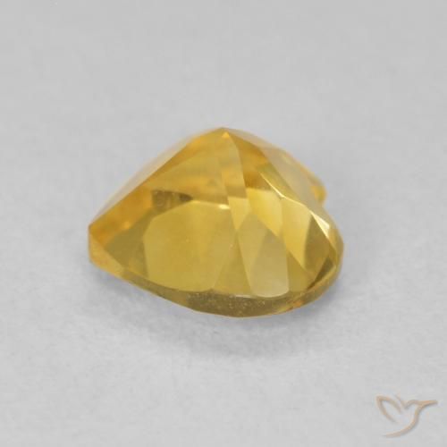 0.74克拉天然黄水晶，心形，VVS-VS