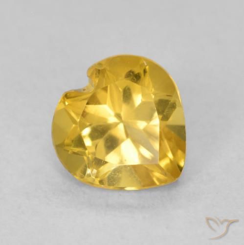 0.75克拉天然黄水晶，心形，VVS-VS