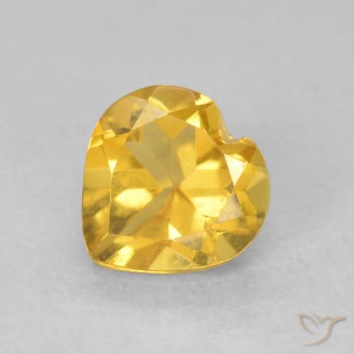 0.76ct 天然 中金 黄水晶, 心形, VVS-VS