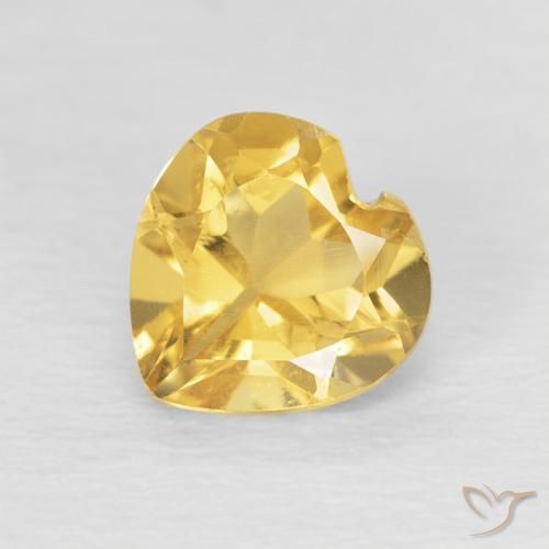 0.77ct 天然 亮金 黄水晶, 心形, VVS-VS