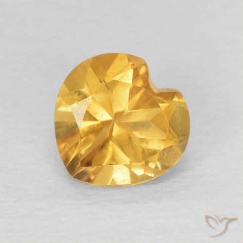 0.73ct 天然 中金 黄水晶, 心形, VVS-VS
