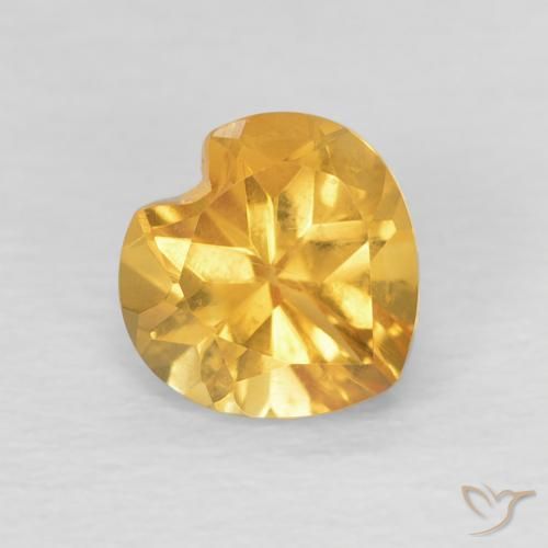 0.73克拉天然黄水晶，心形，VVS-VS