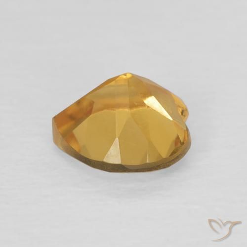 0.73克拉天然黄水晶，心形，VVS-VS