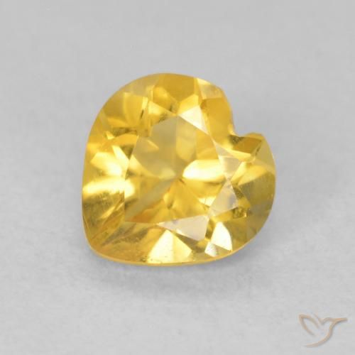 0.66ct 天然 金色 黄水晶, 心形, VVS-VS