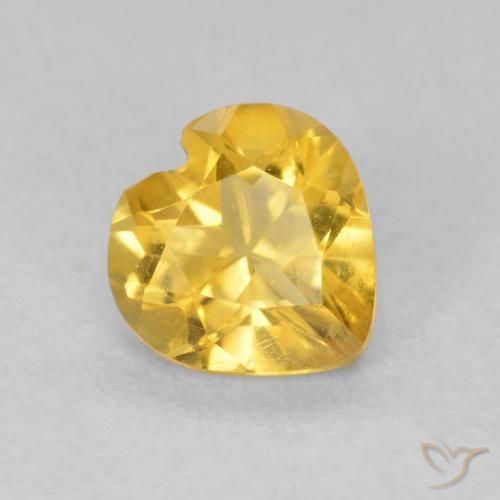 0.66克拉天然黄水晶，心形，VVS-VS