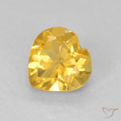 0.76ct 天然 中金 黄水晶, 心形, VVS-VS