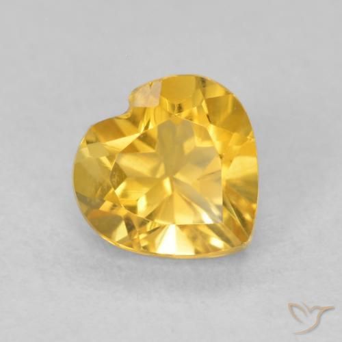 0.76克拉天然黄水晶，心形，VVS-VS