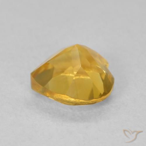 0.76克拉天然黄水晶，心形，VVS-VS