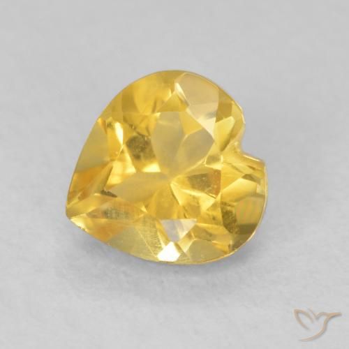 0.76克拉天然黄水晶，心形，VVS-VS