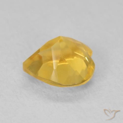0.76克拉天然黄水晶，心形，VVS-VS