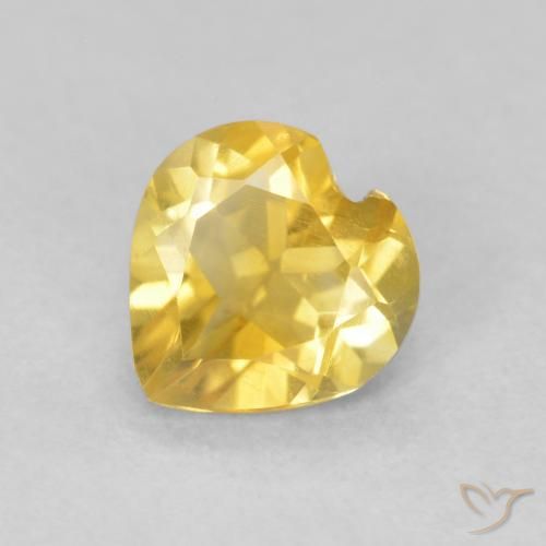 0.62ct 天然 中金 黄水晶, 心形, VVS-VS
