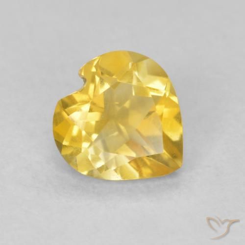 0.62克拉天然黄水晶，心形，VVS-VS