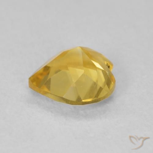 0.62克拉天然黄水晶，心形，VVS-VS