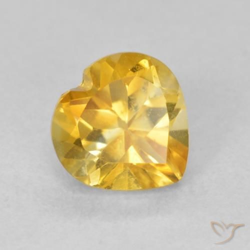 0.83ct 天然 亮金 黄水晶, 心形, VVS-VS
