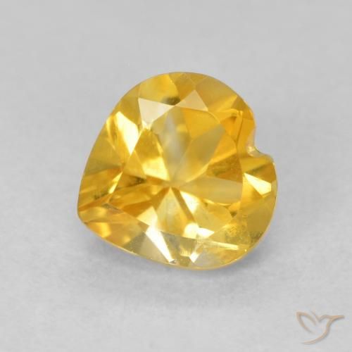 0.83克拉天然黄水晶，心形，VVS-VS