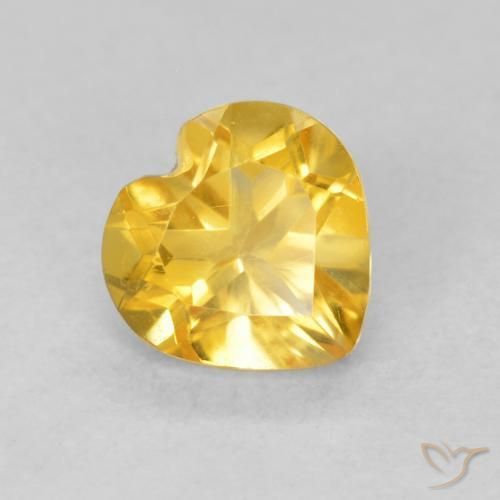 0.73ct 天然 金色 黄水晶, 心形, VVS-VS