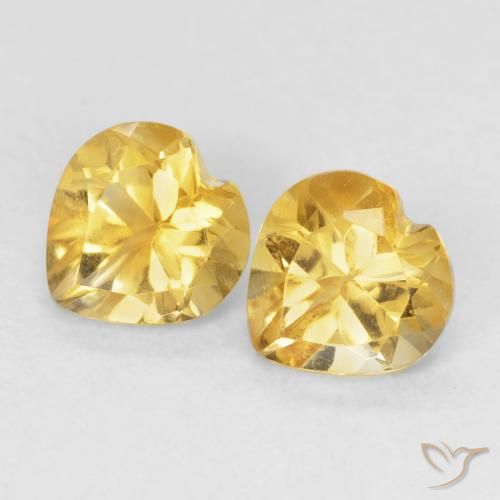 1.41ctw 天然 金橙色 黄水晶, 心形, VVS-VS