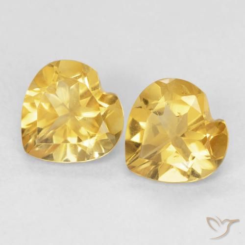 1.34ctw 天然 金色 黄水晶, 心形, VVS-VS