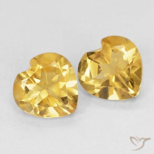 1.34克拉天然黄水晶，心形，VVS-VS
