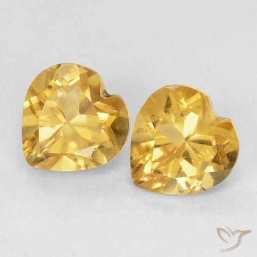 1.55ctw 天然 金色 黄水晶, 心形, VVS-VS