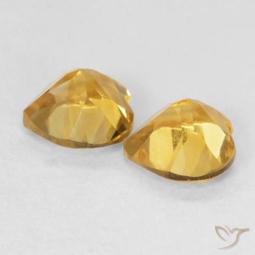 1.42克拉天然黄水晶，心形，VVS-VS