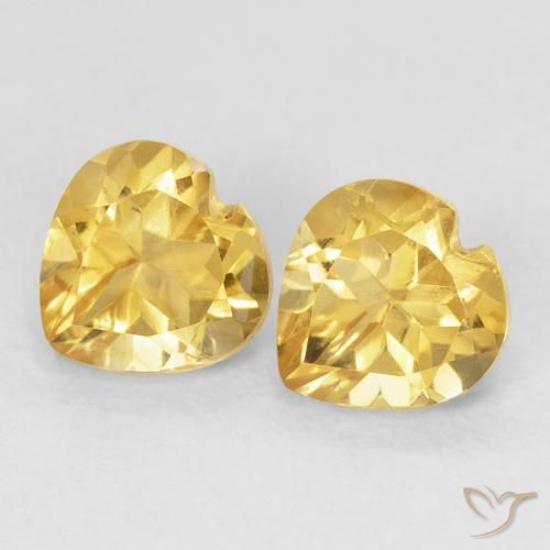 1.58ctw 天然 金橙色 黄水晶, 心形, VVS-VS