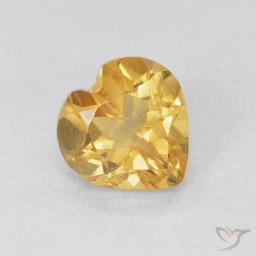 0.73克拉天然黄水晶，心形，VVS